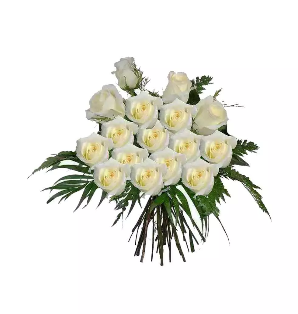 Pure 15 White Rose Arrangement