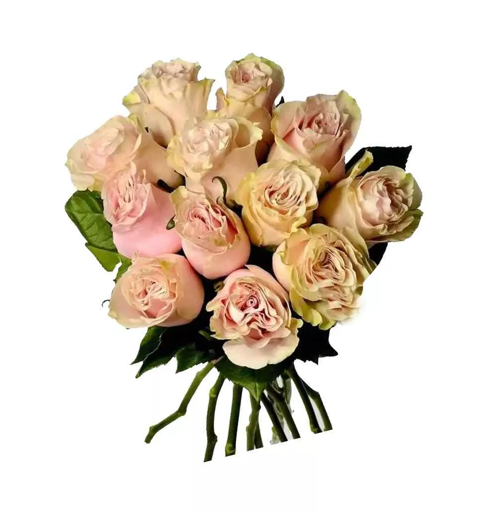 Chic 15 Pink Rose Bouquet