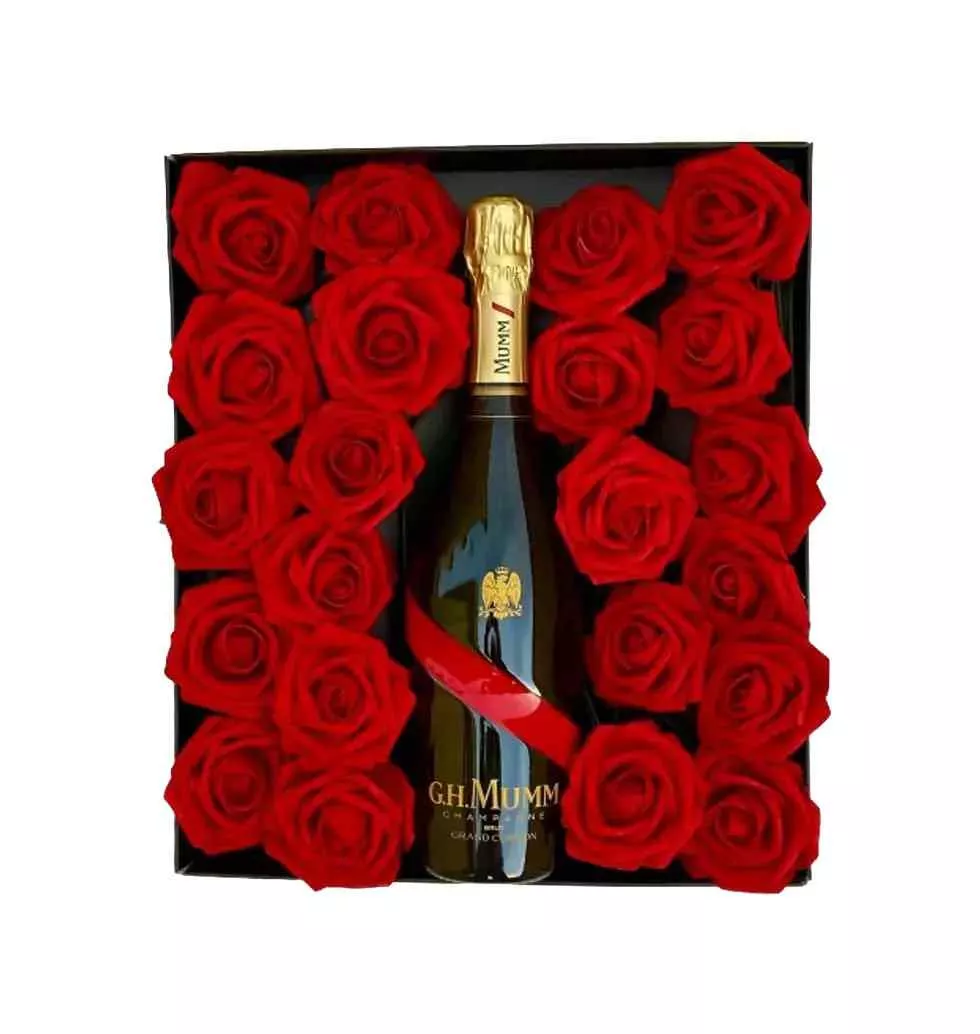 Rose and Champagne Love Box