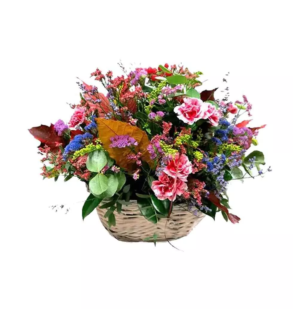 Aromatic Seasons Everlasting Colorful Flowers Basket