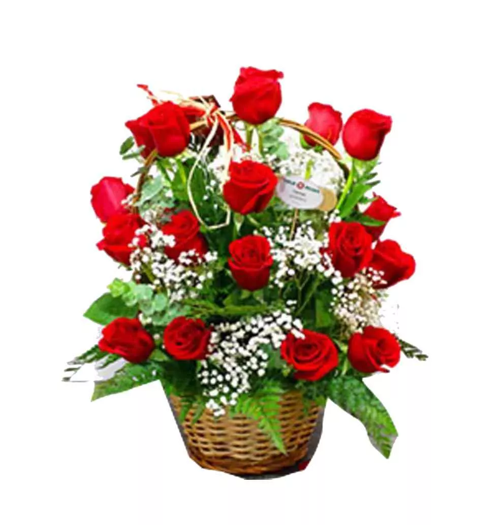 Ravishing Red Rose Basket