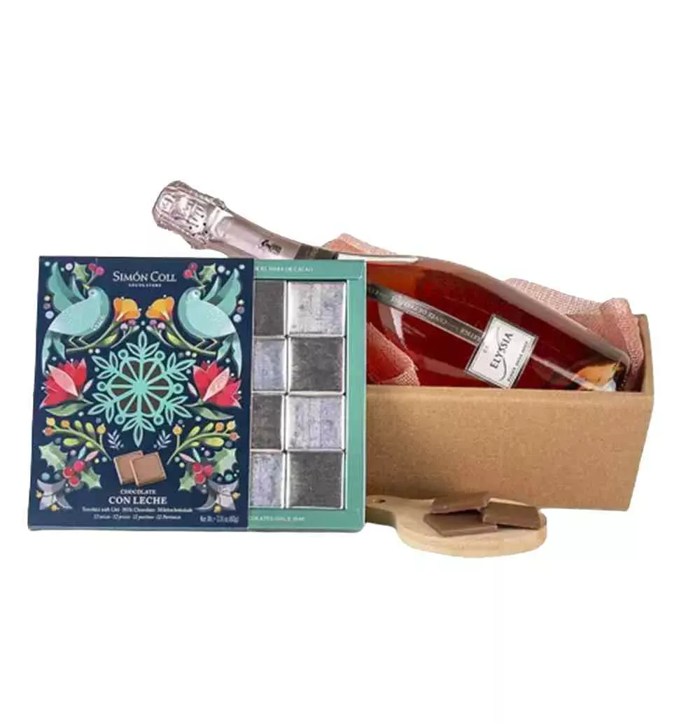 Premium Cava And Milk Chocolate Gift Set