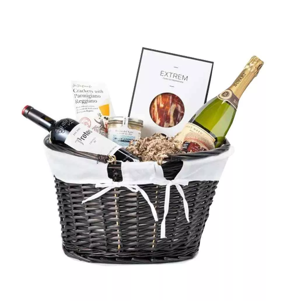 Gourmet Hamper And Beautiful Wine