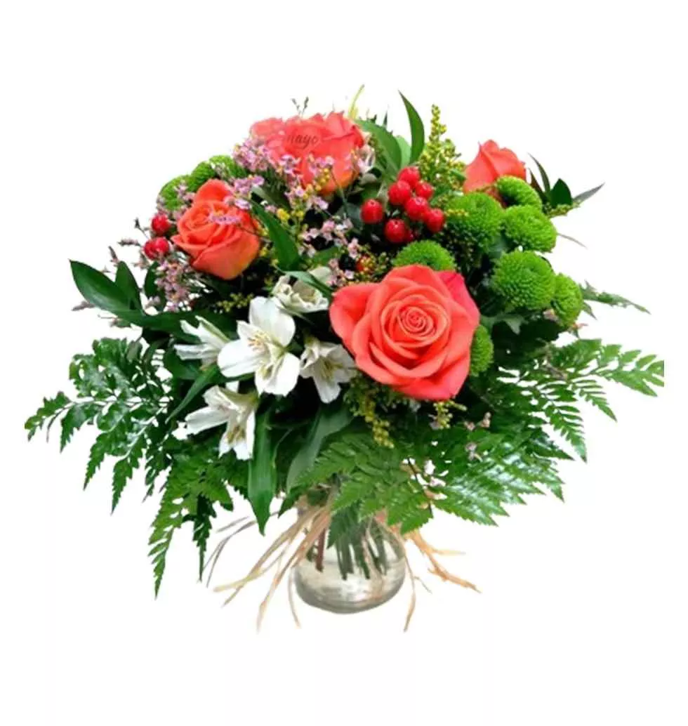 Arrangement Variety Of Flowers