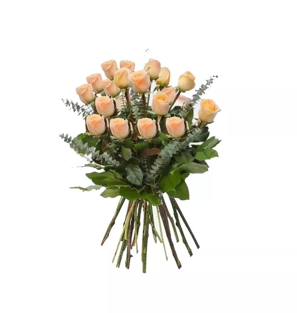 Chic Bouquet of Champagne Roses