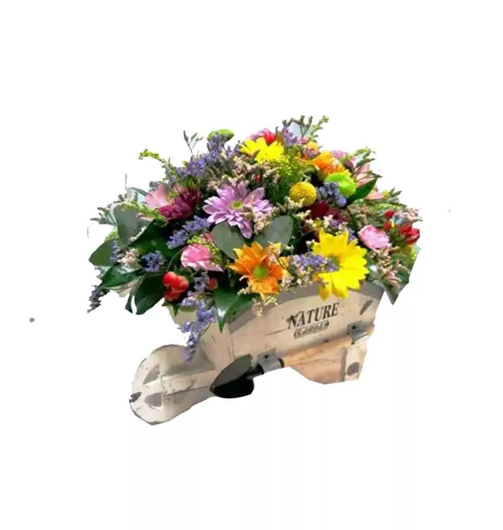 Beautiful Flowers Wheelbarrow