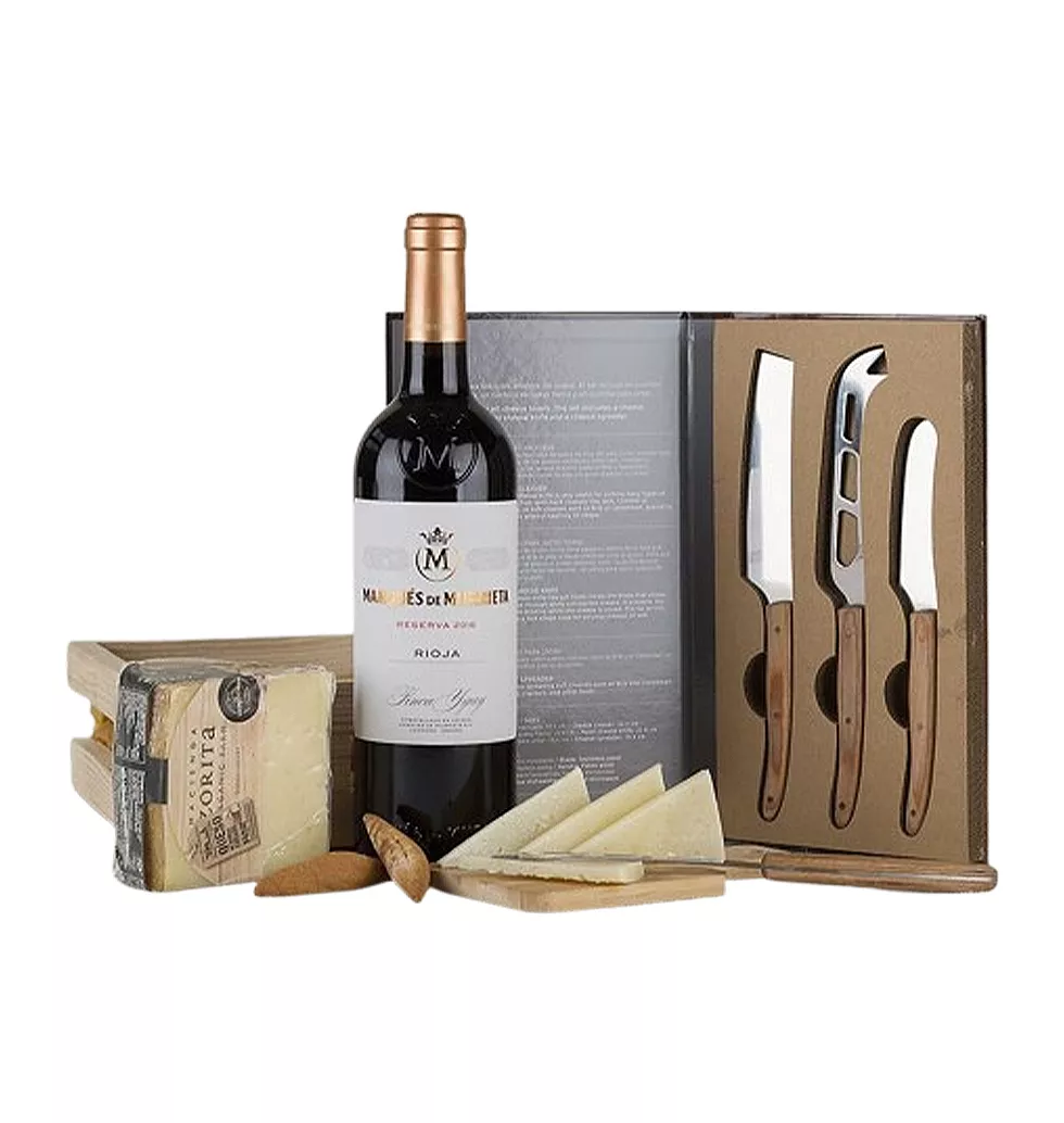 Elegant Cheese and Wine Gift Pack