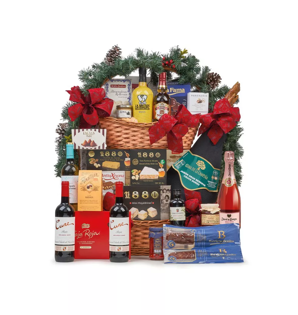 Exquisite Holiday Treats & Spirits Basket