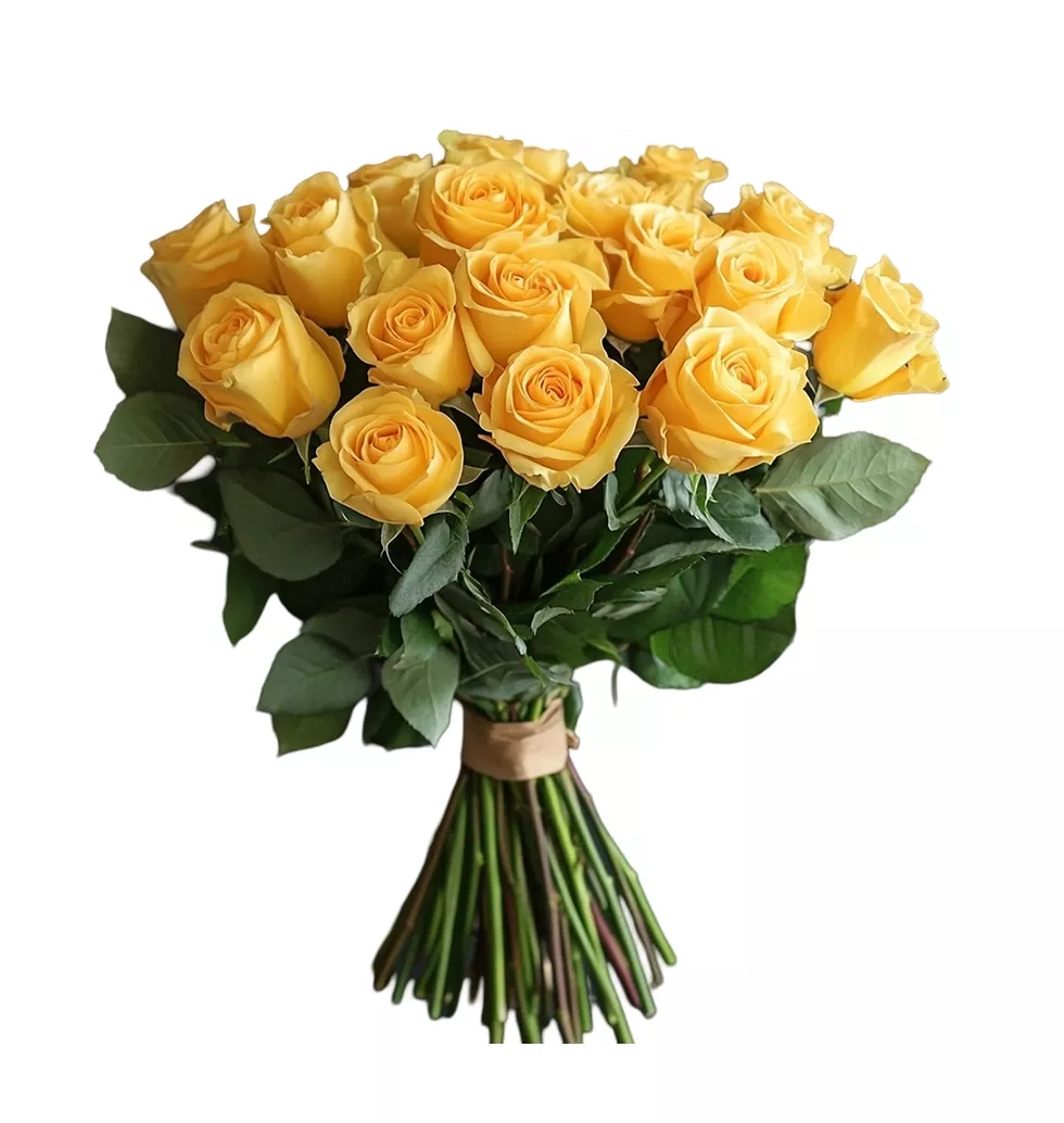 Bright Yellow Roses Bouquet