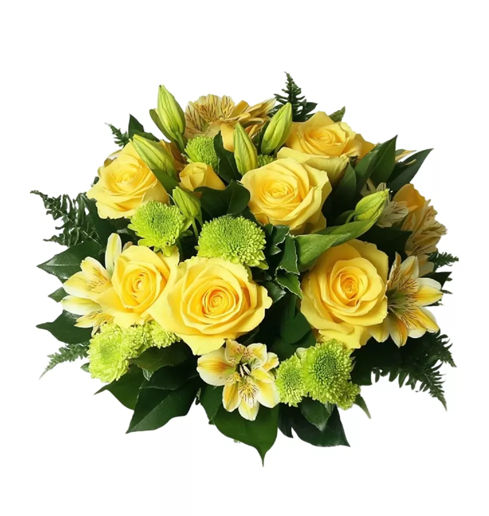 Brilliance of Yellow Roses Arrangement